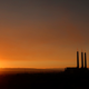 The sun sets on the Navajo Generating Station.